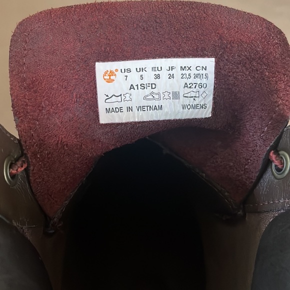 Timberland Womens Jayne 6-Inch Waterproof Burgundy Boot - 7 - Picture 7 of 13